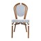 Merrick Lane Celia Set of Four Stacking Thonet Bistro Style Chair, PE Rattan Seat, and Metal Frame for Indoor/Outdoor Use